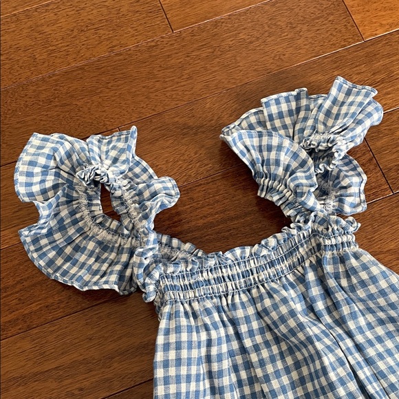 Reformation Blue Gingham Mini Dress - Picture 2 of 4